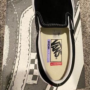 Vans suede black skate slip- ons.  Brand new. NWOT